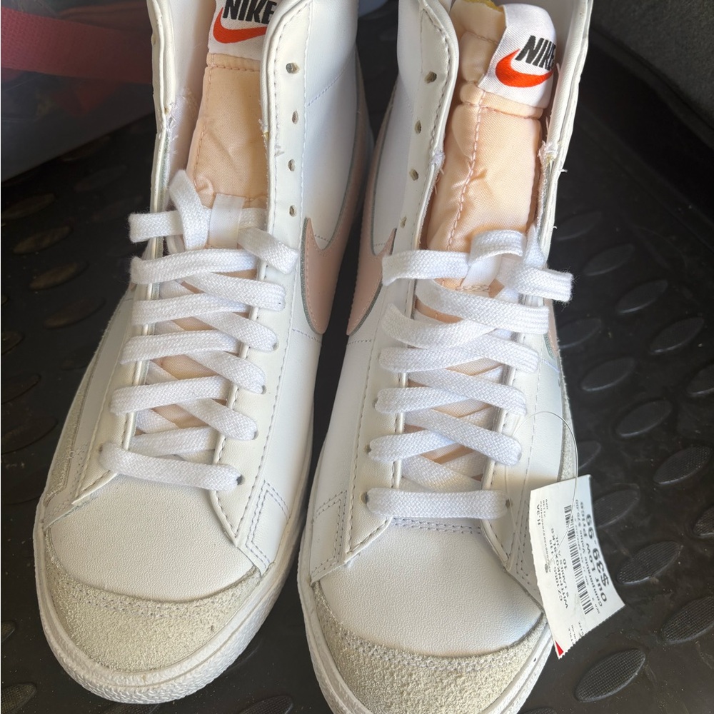Nike White and pink High-Top Sneakers